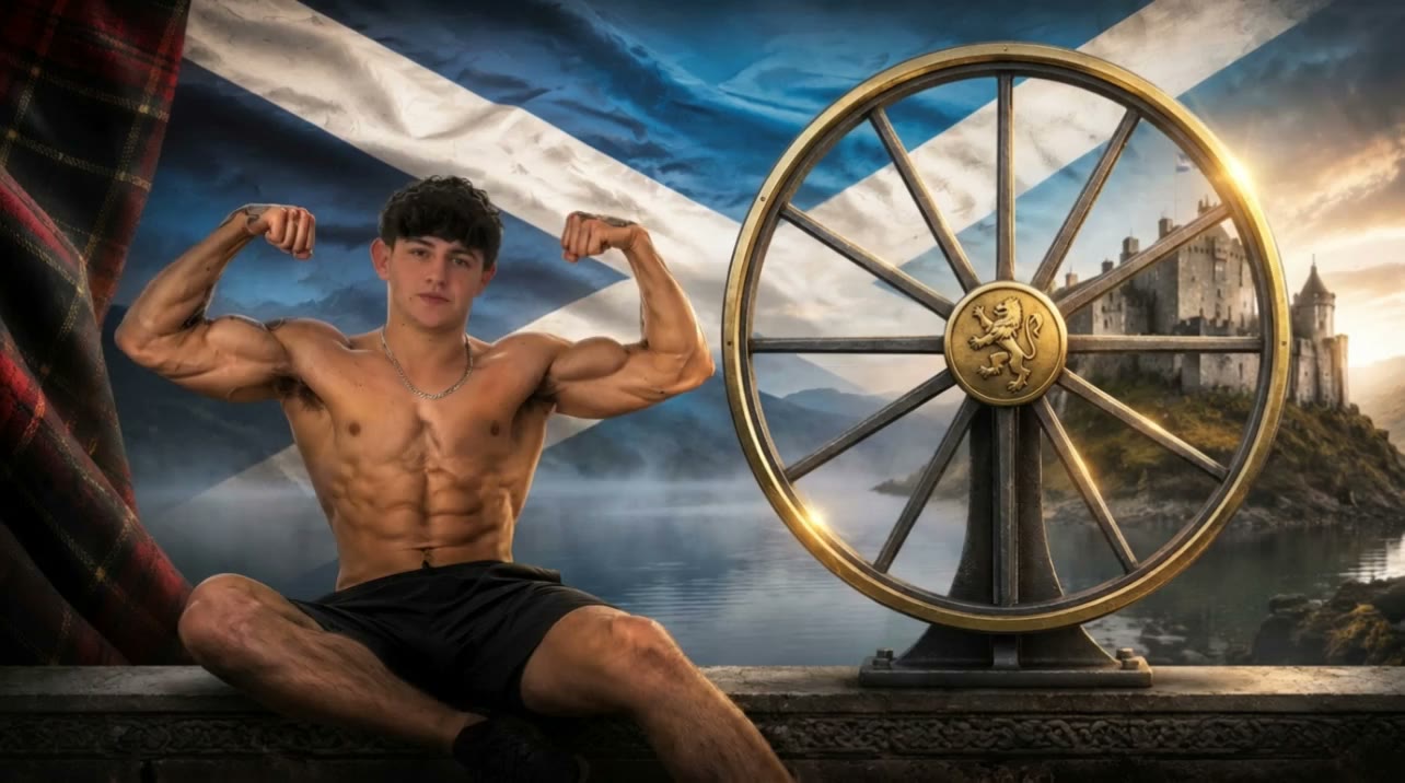 Master Dylan beside his wheel